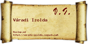 Váradi Izolda névjegykártya